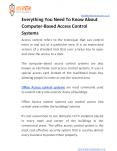 Everything You Need To Know About Computer-Based Access Control Systems PowerPoint PPT Presentation