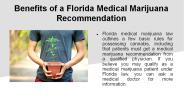 Benefits of a Florida Medical Marijuana Recommendation