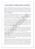 Learn Chinese Online Classes in Dubai PowerPoint PPT Presentation