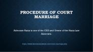 Define the Simple Procedure of Court Marriage in Pakistan