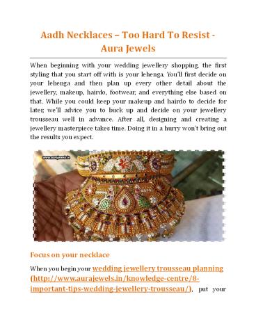 Aadh Necklaces _ Too Hard To Resist - Aura Jewels