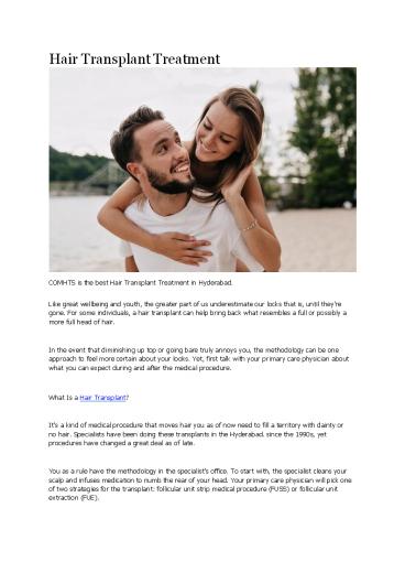 Hair Transplant Treatment