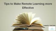 Tips to Improve Remote Teaching