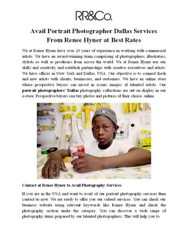 Avail Portrait Photographer From Renee Hyner