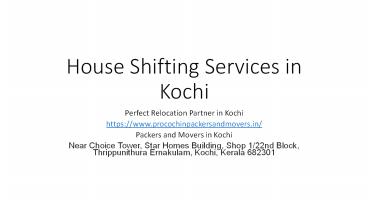 House Shifting in Kochi