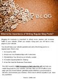 What Is the Importance of Writing Regular Blog Posts PowerPoint PPT Presentation