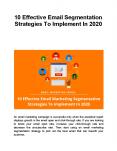 10 Effective Email Segmentation Strategies To Implement In 2020 PowerPoint PPT Presentation