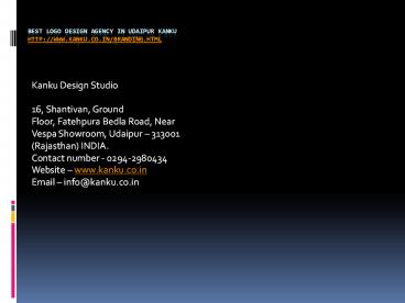 Best Logo Design Agency in Udaipur Kanku