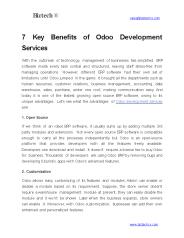 7 Key Benefits of Odoo Development Services