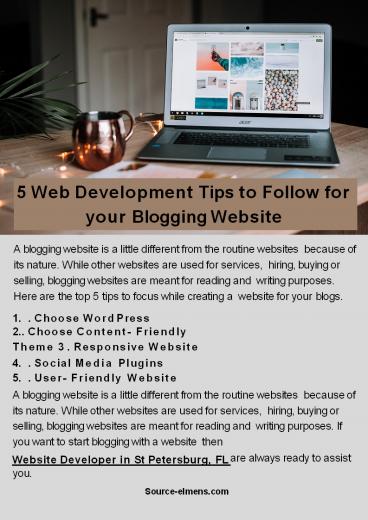 5 Web Development Tips to Follow for your Blogging Website
