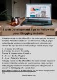 5 Web Development Tips to Follow for your Blogging Website PowerPoint PPT Presentation