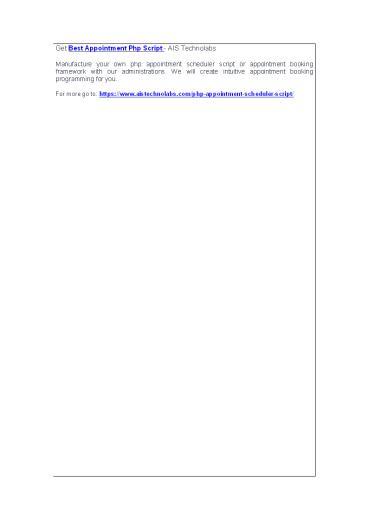 Get Best Appointment Php Script - AIS Technolabs