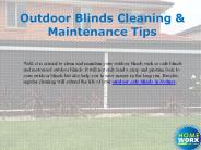 Tips to Clean and Maintain Outdoor Blinds