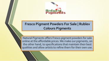 Fresco Pigment Powders For Sale | Rublev Colours Pigments