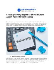 5 Things Every Beginner Should Know About Payroll Bookkeeping
