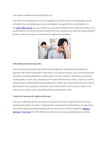 How Assets and Debts are Divided During Divorce