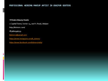 Professional Wedding Makeup Artist in Udaipur KDoters