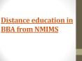 Distance education in BBA from NMIMS