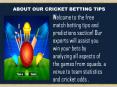 ABOUT OUR CRICKET BETTING TIPS PowerPoint PPT Presentation