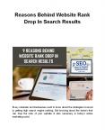 Reasons Behind Website Rank Drop In Search Results PowerPoint PPT Presentation