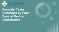 Essential tasks performed by front desk at medical organisation PowerPoint PPT Presentation