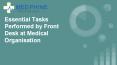 Essential tasks performed by front desk at medical organisation (1) PowerPoint PPT Presentation