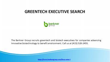 Greentech Executive Search