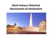 Most Famous Historical Monuments of Amsterdam