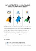 AWS or Azure or Google Cloud | Best Cloud Platform | Cloud Platform Comparison PowerPoint PPT Presentation