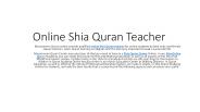 Online Shia Quran Teacher