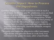 Genshin Impact: How to Process the Ingredients