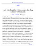 High-Risk Credit Card Processing A One-Stop Solution To Merchants PowerPoint PPT Presentation