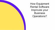 Equipment Rental Software