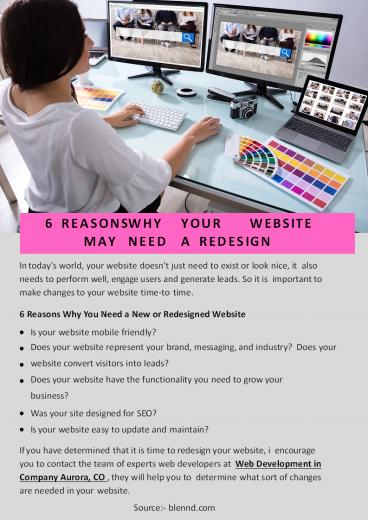 6 REASONS WHY YOUR WEBSITE MAY NEED A REDESIGN