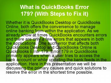 What is QuickBooks Error 179? (With Steps to Fix it)