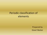 Periodic classification of elements