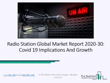 2020 Radio Station Market Share, Restraints, Segments And Regions