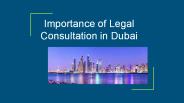 Importance of Legal Consultation in Dubai