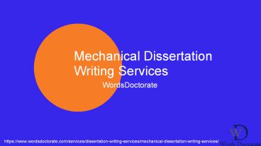 Mechanical Dissertation Writing Services