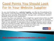 Good Points You Should Look For In Your Website Supplier