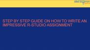 How to Write an Impressive R-studio Assignment