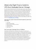 What is the Right Time to Switch to VPS from Dedicated Server Chicago - Serverwala PowerPoint PPT Presentation