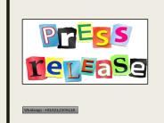 Press Release Writing and publishing services