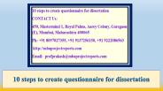 10 steps to create questionnaire