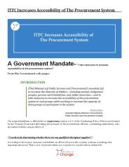 ITFC Increases Accessibility of The Procurement System