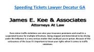Speeding Tickets Lawyer Decatur GA