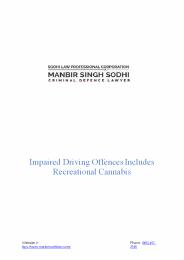 Impaired Driving Offences Includes Recreational Cannabis