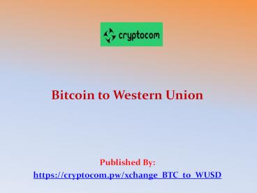 Bitcoin to Western Union