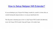 How to Setup Netgear Wifi Extender