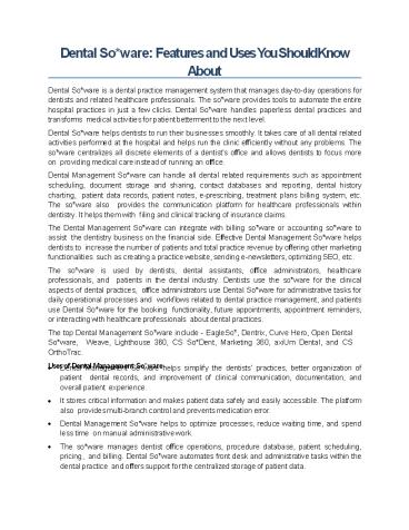 Dental Software: Features and Uses You Should Know About